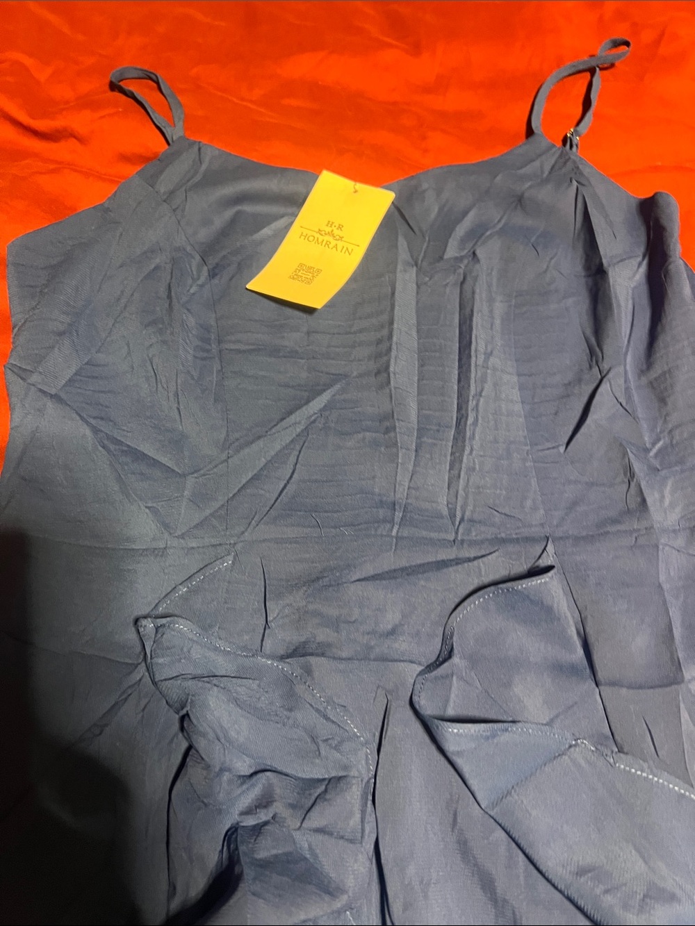 Homrain Navy Blue Ruffle Slip Dress - Picture 4 of 7